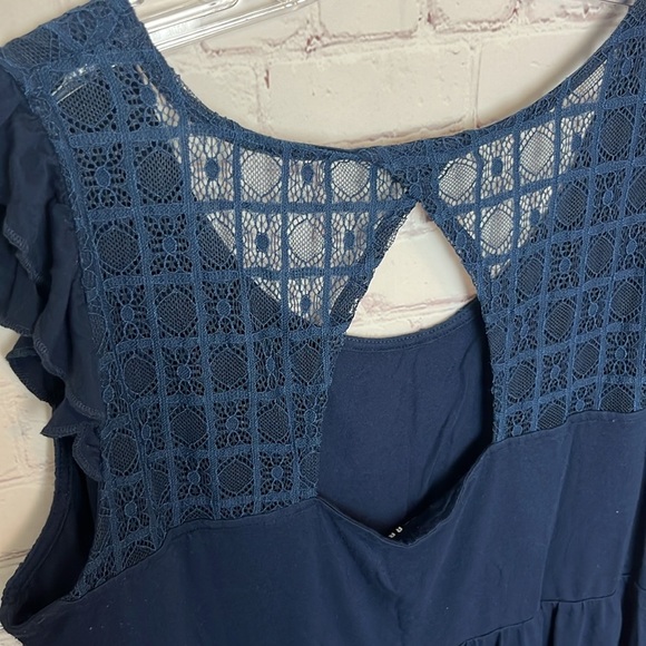 Torrid Super Soft Scoop Neck Lace Yoke Babydoll Tank - Picture 10 of 16